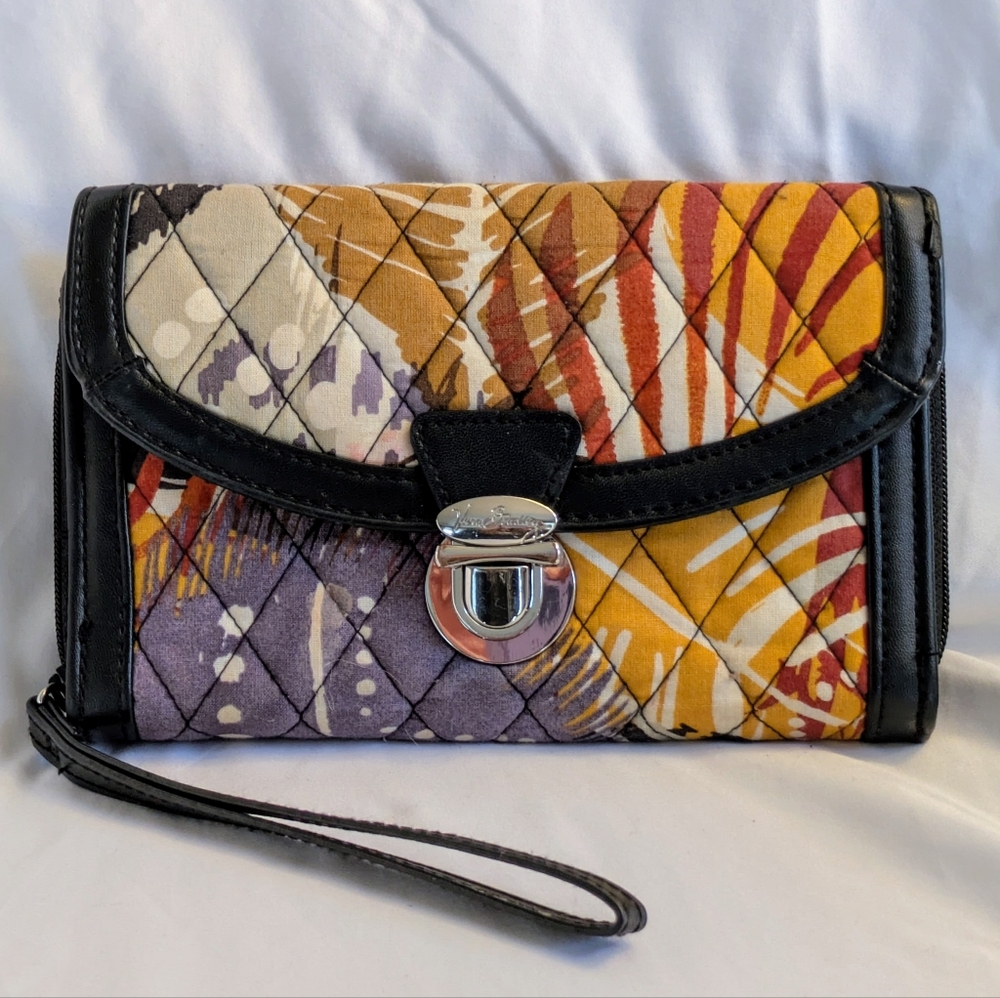 Vera Bradley Ultimate Wristlet Wallet Painted Feathers Discontinued Pattern